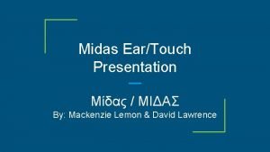Midas touch origin Midas touch origin
