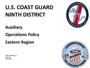 U S COAST GUARD NINTH DISTRICT Auxiliary Operations