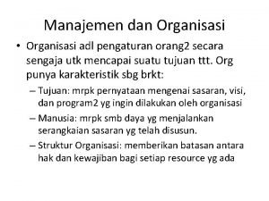 Organisasi adl Organisasi adl