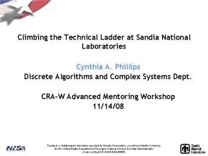 Climbing the Technical Ladder at Sandia National Laboratories