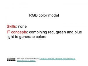 RGB color model Skills none IT concepts combining