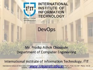 Dev Ops Mr Pradip Ashok Chougule Department of