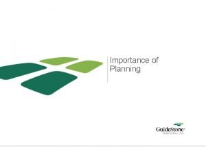 Importance of Planning Importance of Planning Components of