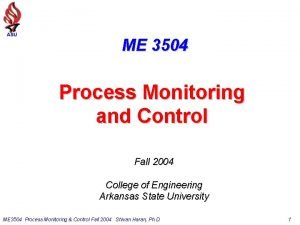 ME 3504 Process Monitoring and Control Fall 2004