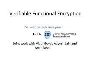 Functional encryption