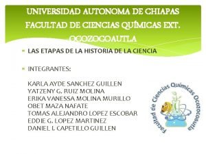 UNIVERSIDAD AUTONOMA DE CHIAPAS FACULTAD DE CIENCIAS QUMICAS