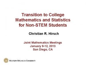 Transition to college mathematics and statistics