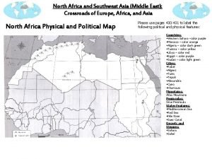 North africa and southwest asia physical map