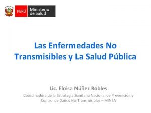 Las Enfermedades No Transmisibles y La Salud Pblica