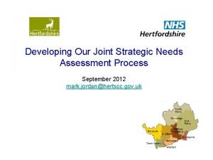 Developing Our Joint Strategic Needs Assessment Process September