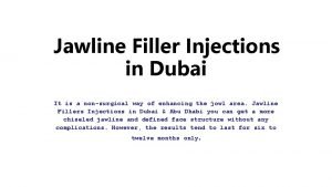 Jawline fillers injections in dubai