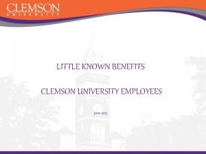 Clemson employee discounts