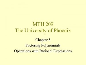 MTH 209 The University of Phoenix Chapter 5