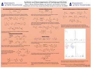 Synthesis and Rearrangements of Cyclopropyl Alcohols Peter F