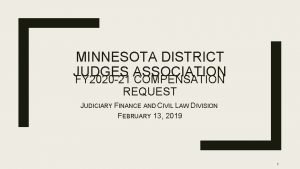 MINNESOTA DISTRICT JUDGES ASSOCIATION FY 2020 21 COMPENSATION