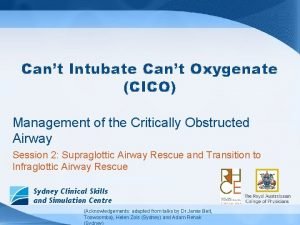 Cant Intubate Cant Oxygenate CICO Management of the