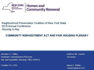 Neighborhood Preservation Coalition of New York State 2016