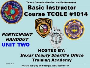 Texas Commission On Law Enforcement Basic Instructor Course