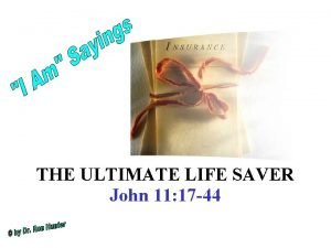 Jesus is our life saver