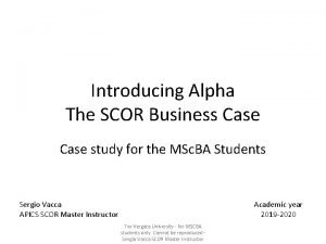 Alpha scor