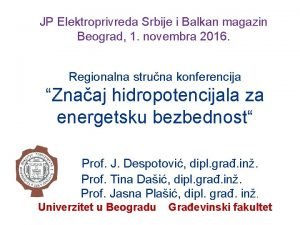 JP Elektroprivreda Srbije i Balkan magazin Beograd 1