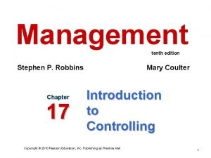 Management tenth edition Stephen P Robbins Chapter 17