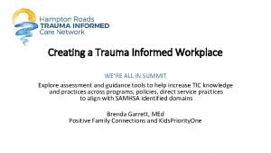 Trauma-informed workplace assessment