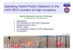 Operating Hybrid Photon Detectors in the LHCb RICH