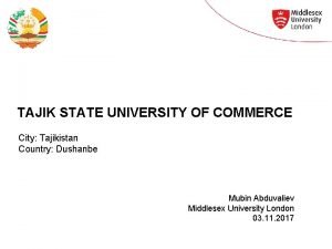 Tajik state university of commerce