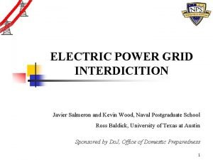 ELECTRIC POWER GRID INTERDICITION Javier Salmeron and Kevin