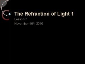 Refraction of light