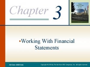 Chapter 3 Working With Financial Statements Mc GrawHillIrwin