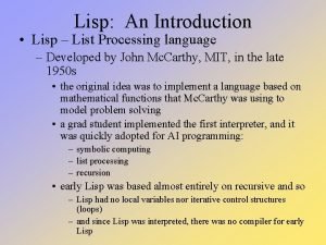 List processing language