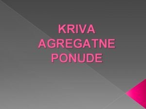 Kriva ponude Kriva ponude
