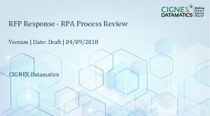 Robotic process automation request for proposal