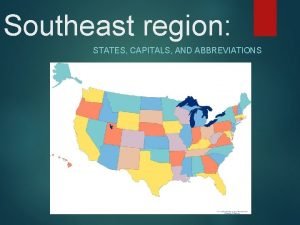 Southeast region states and capitals