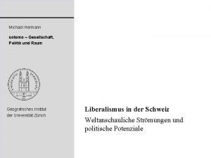 Michael Hermann sotomo Gesellschaft Politik und Raum Geografisches