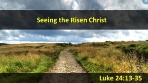 Seeing the Risen Christ Luke 24 13 35