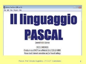 Pascal Prof Grisolia Guglielmo I T C G