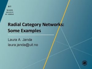 Radial Category Networks Some Examples Laura A Janda