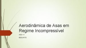 Aerodinmica de Asas em Regime Incompressvel AED11 BESUNTS