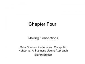 Chapter Four Making Connections Data Communications and Computer