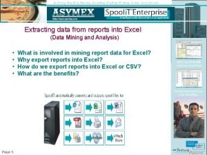 Extracting data from reports into Excel Data Mining