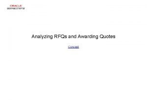 Analyzing RFQs and Awarding Quotes Concept Analyzing RFQs