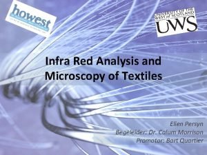 Infra Red Analysis and Microscopy of Textiles Elien