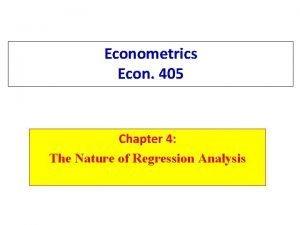 What is srf in econometrics