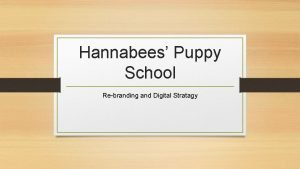 Hannabee puppy school