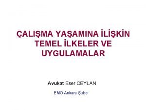 ALIMA YAAMINA LKN TEMEL LKELER VE UYGULAMALAR Avukat