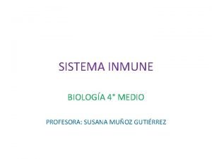 SISTEMA INMUNE BIOLOGA 4 MEDIO PROFESORA SUSANA MUOZ