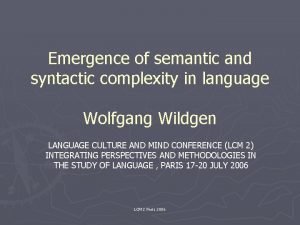 Semantic complexity
